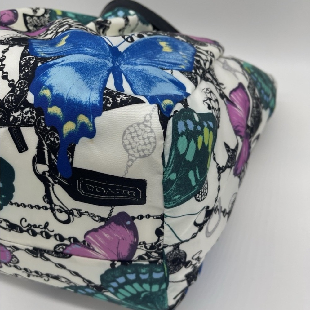 Vintage LIMITED EDITION Coach Colorful Butterfly Print Tote Bag - Picture 4 of 8
